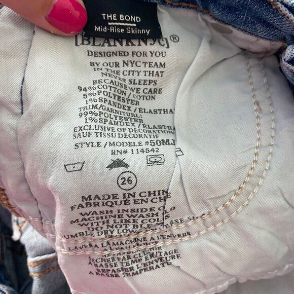 BLANKNYC 26 The Bond Jeans Mid Rise Skinny Python Tuxedo Stripe - Picture 3 of 8